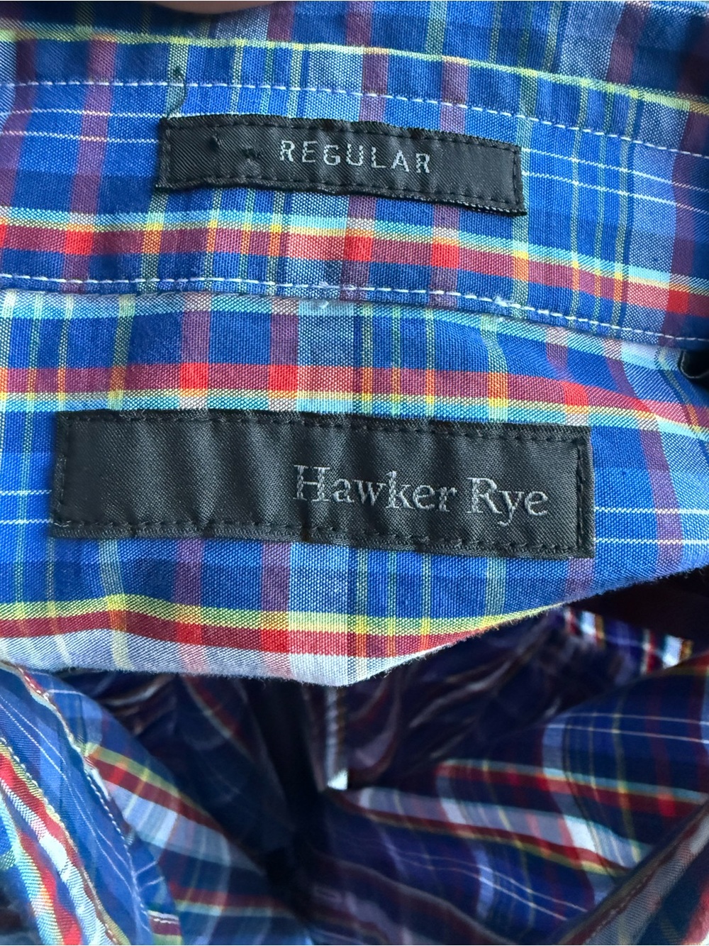 Hawker Rye Men’s Blue Plaid Button-Down Shirt Size XL - Picture 4 of 12